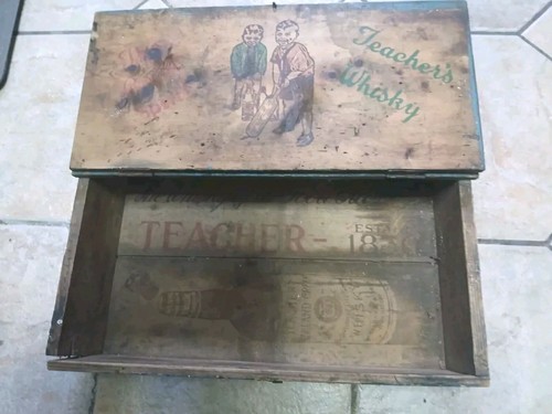 Vintage teachers whisky wooden - vintage,