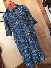 VINTAGE NYLON OVERALL RUSTLE STIFF HOUSECOAT APRON DRESS PINNY DINNER LADY SALON