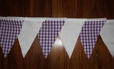 Purple & White Gingham fabric
