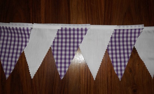 Purple white gingham - &, fabric