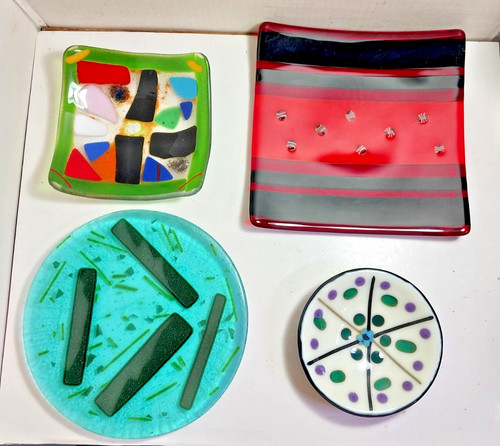 4pc handcrafted art glass - handcrafted,
