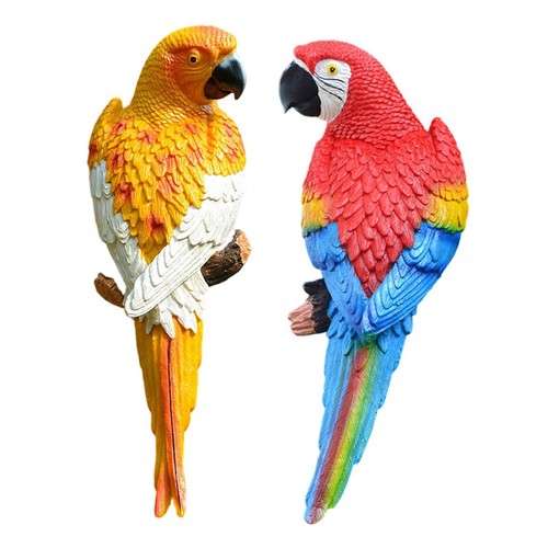 2pcs parrot figurines - 2pcs, bird