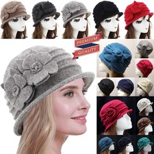 Flower Cloche Hat Soft Warm