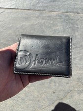 Vintage Animal Leather Wallet Black Bifold Surf Skate Streetwear style Y2k 2000s