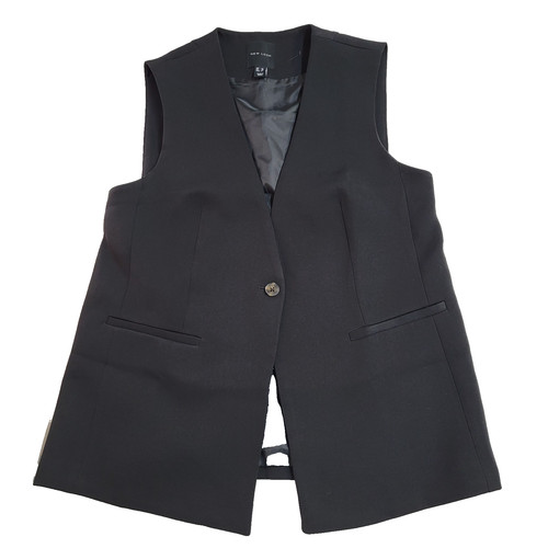 New look waistcoat black long - waistcoat,