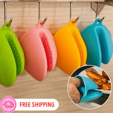 2pcs Heat Resistant Silicone Gloves Mini Microwave Friendly Non-Slip Pot Holder