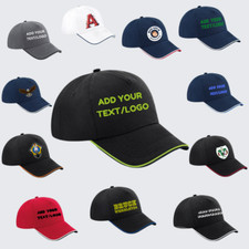 Personalised Baseball Cap Contrast Custom Printed Text Logo Unisex Mens Hat