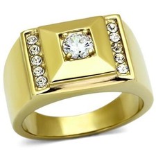 Mens gold ring 2carat 18kt