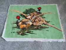 Tapestry Pheasant Wool Completed Hand Worked Bird Sewing Project Chair Back Art