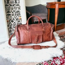 Vintage Mens Leather Travel Duffle Gym Bag Weekend Luggage Bag Shoulder Bag