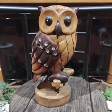 Hand Carved Wooden Owl Large