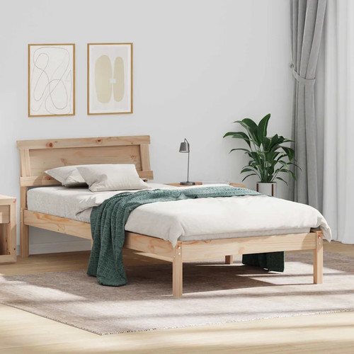 Walplus brown pine bed - walplus,