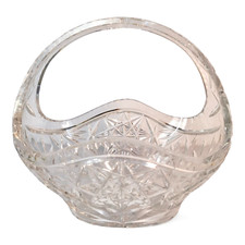 Cut Glass Basket Bohemia