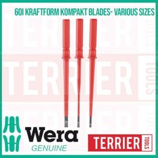 Wera 60i Kraftform Kompakt VDE Slotted Screwdriver Blade - Select Your Size