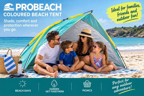 Teal yellow beach tent sun - beach,
