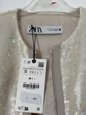 Zara Viral Sequin Jacket Cream