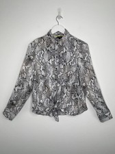 NWT River Island Tie Front Snakeskin Animal Print Blouse Shirt Top UK 12