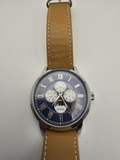 GUESS Men's Stainless Steel Watch Little Worn Vgc Tan Leather Strap.