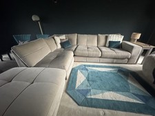 Next L Shape Sofa Cream beige Fab Condition Laura Ashley chaise ottoman cream