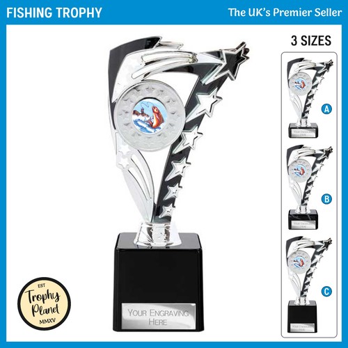 Black fishing star trophy - fishing,