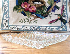 GENUINE VINTAGE CLEAR PRESSED GLASS 'DIAMOND' SHAPE DRESSING TABLE SET TRAY