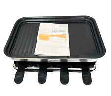 Hengbo 8-Person Raclette Grill & Smokeless BBQ with 4 Mini Pans 