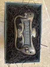 Antique  Brass Art Nouveau Letter Box / knocker