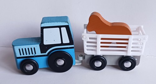Vintage wooden railway tractor - railway,