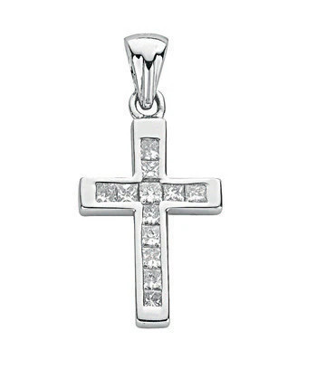 18ct white 44ct princess - 0.44ct,