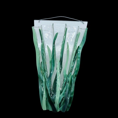 Fused art glass wall pocket - fused,