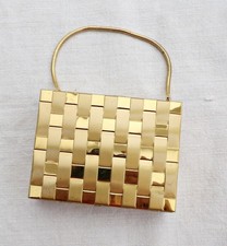 Vintage 1950s Gold Carryall Minaudiere Compact, Lipstick & Cigarette Holder