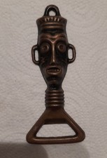 Vintage tribal head brass - tribal,