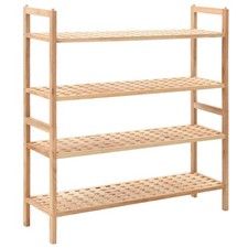 1/2/4x Solid Walnut Wood Shoe Rack Footwear Storage Shelf Furniture vidaXL