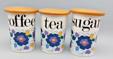3 Crown Devon  Mary Quant Carnaby Blue Daisy Storage Jars  (M28)