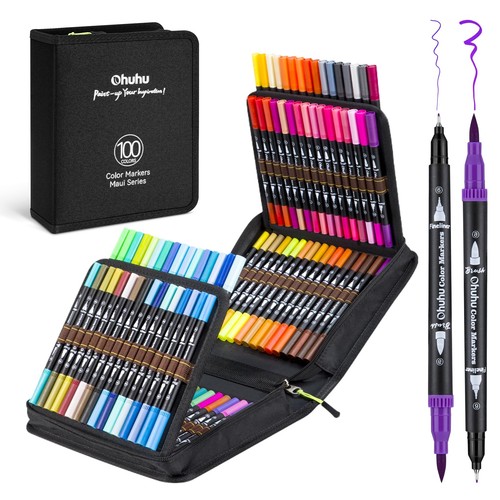 Ohuhu 100 dual tip colouring - ohuhu,
