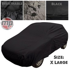 Black Breathable Full Car Cover for Large Cars  - Indoor & Outdoors