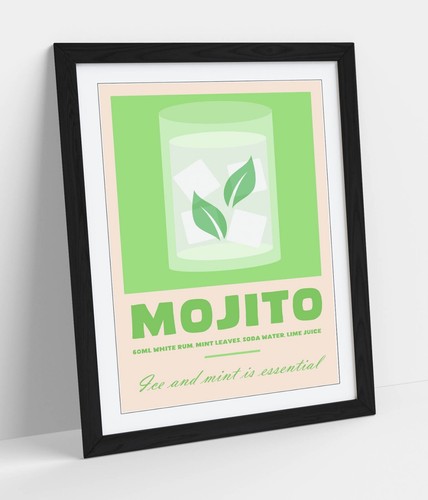 Mojito cocktail drink poster - mojito,