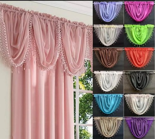 Plain macrame voile swag - plain,