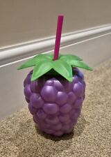 Plastic Grape Tumbler Cup with Straw