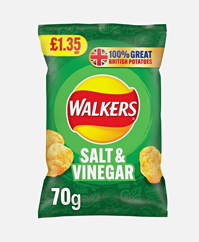 Walkers salt vinegar crisps - &,