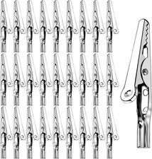 70PCS Alligator Crocodile Clips Kit 50mm Silver Metal Electrical Test Clamps-NEW