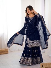 Navy Blue Pearls Punjabi