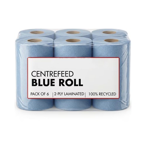 Blue roll centrefeed - roll, 6