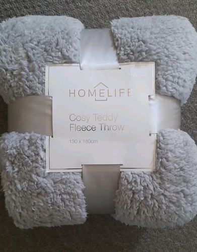 Cosy teddy fleece throw grey - teddy,