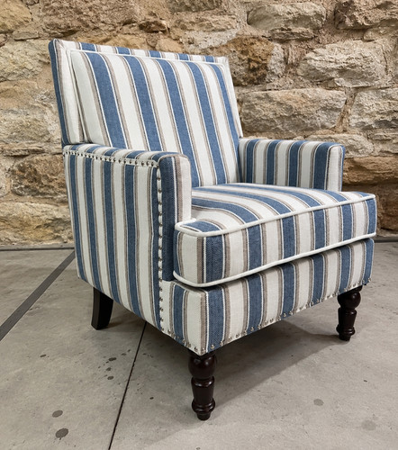 Vintage striped accent chair - accent,