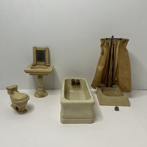 Schoenhut dollhouse bathroom - dollhouse,
