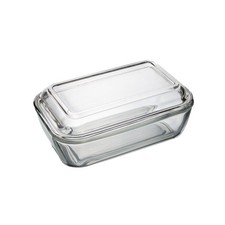 Luminarc Butter Dish With Lid Tempered Glass Clear Serving Storage Container