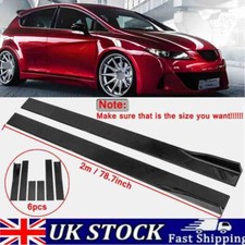 For Seat Leon MK2 Gloss Black 78.7'' Car  Side Skirts Rocker Panel Splitter Lip