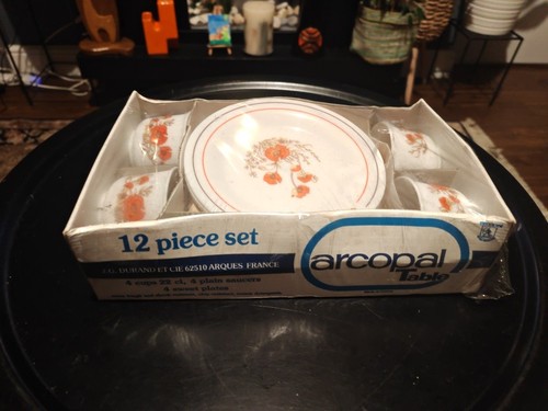Nos vintage arcopal tea cups - vintage,
