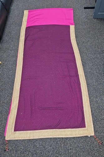 Purple gold dimond saree - &,